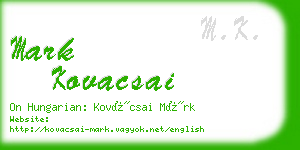 mark kovacsai business card